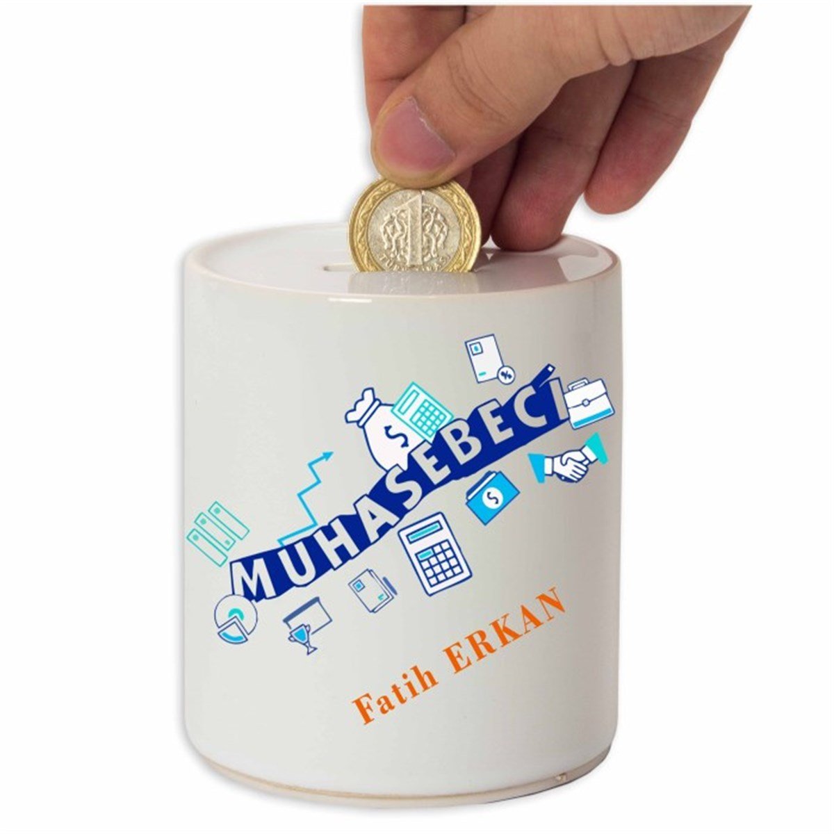 İsme Özel Seramik Kumbara - Muhasebeci