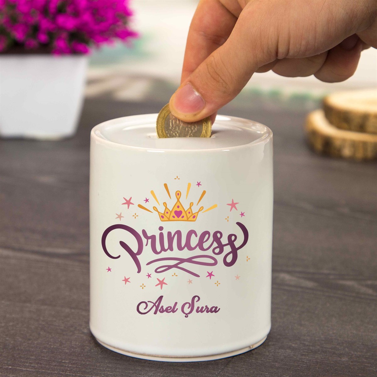 İsme Özel Seramik Kumbara - Princess