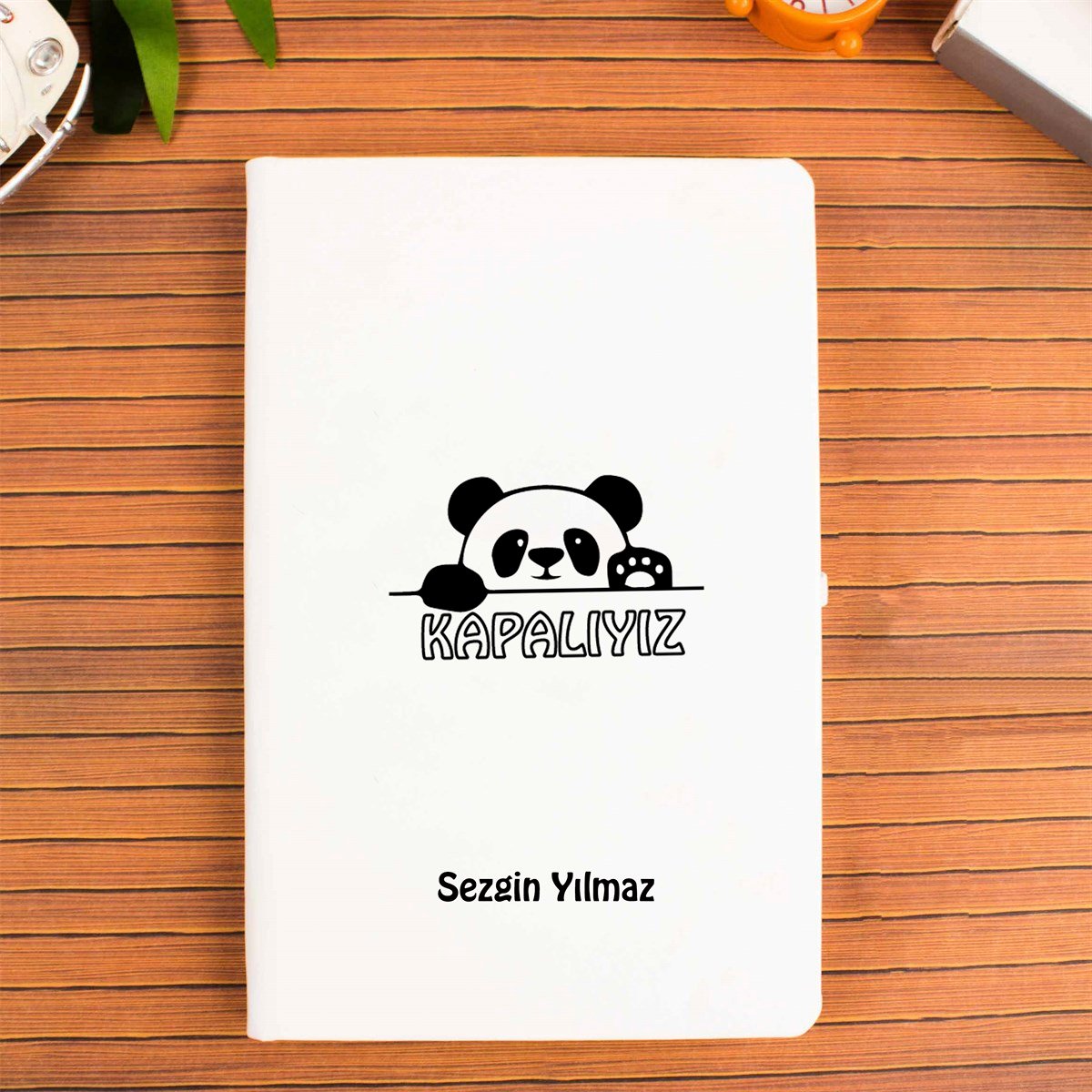 İsme Özel Sevimli Panda Temalı Defter Kupa Bardak ve Kalem Seti