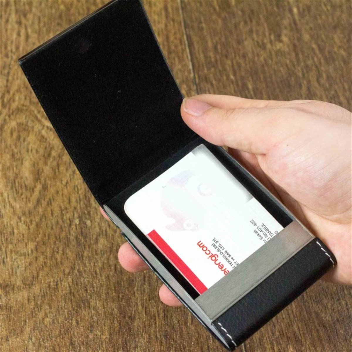 İsme Özel Siyah Kartvizitlik Usb ve Tükenmez Kalem Seti 