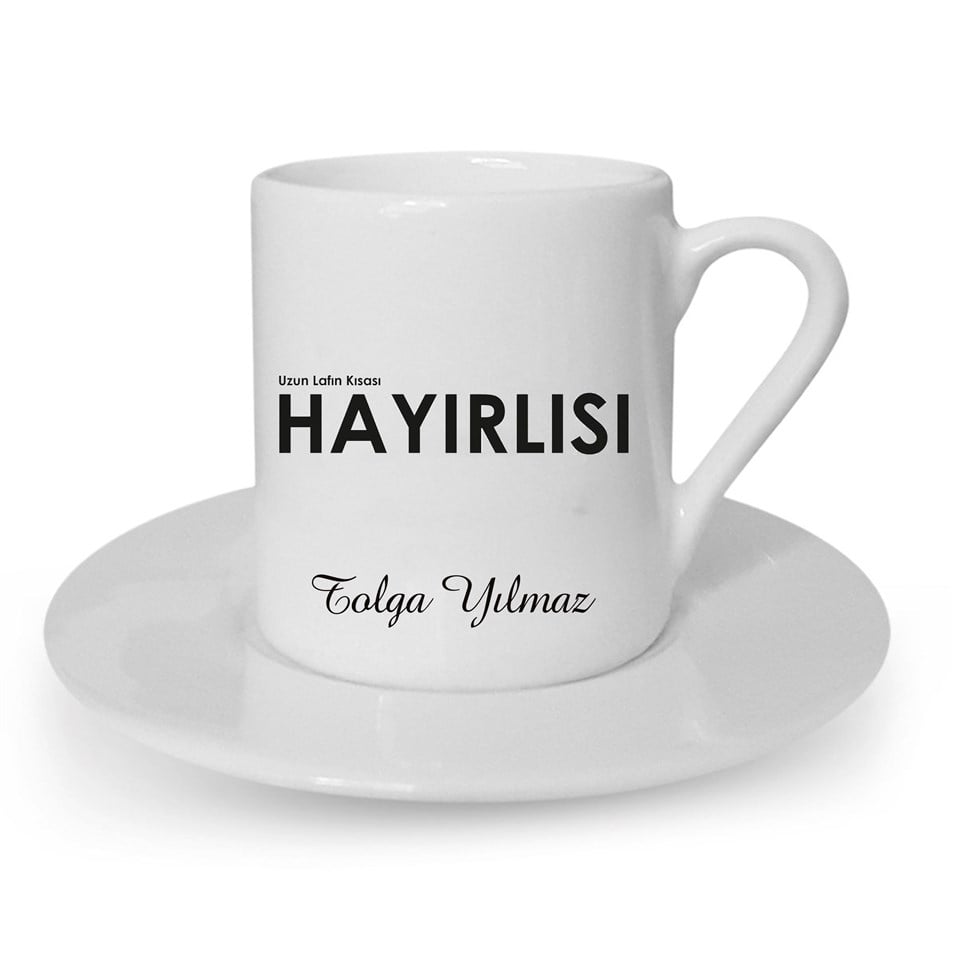 İsme Özel Türk Kahvesi Fincanı Seti - Hayırlısı