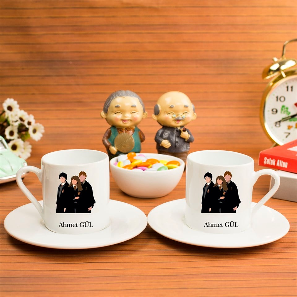 İsme Özel Türk Kahvesi Fincanı Seti - Harry Potter