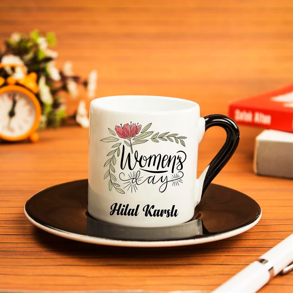 İsme Özel Türk Kahvesi Fincanı Seti - Women's Day