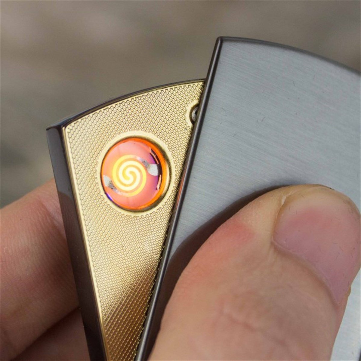 İsme Özel Usb Şarjlı Rezistanslı​ Metal Çakmak Füme