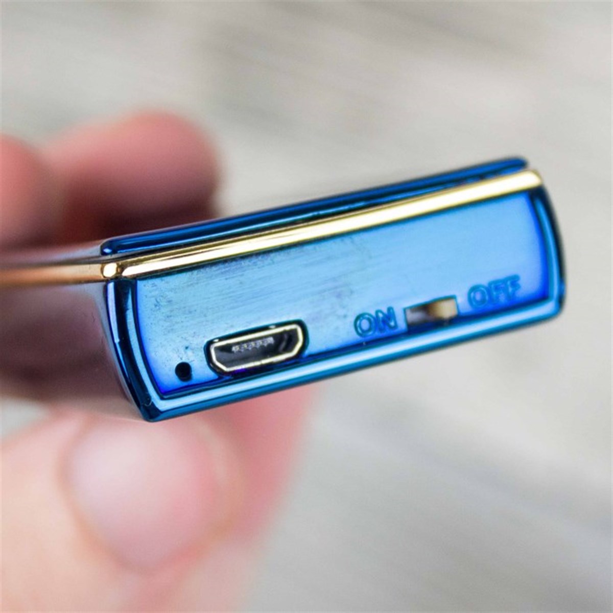 İsme Özel Usb Şarjlı Tesla Metal Çakmak Parlement Mavisi