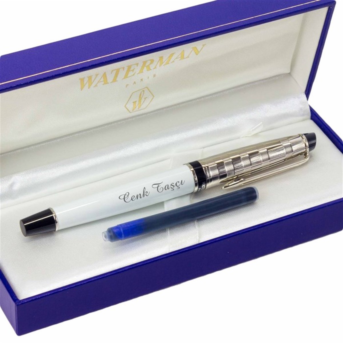 İsme Özel Waterman Metal Exclusive Dolma Kalem Beyaz