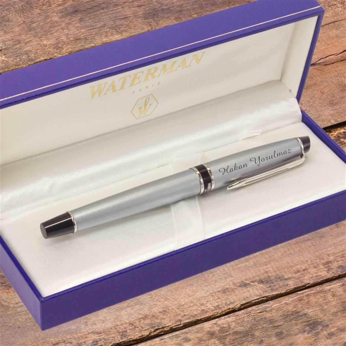 İsme Özel Waterman Metal Exclusive Roller Kalem Gümüş