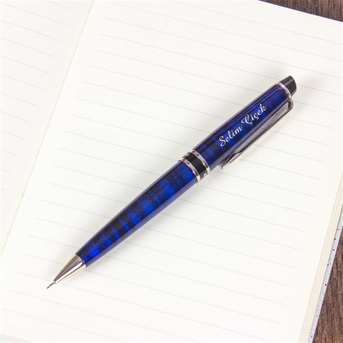 İsme Özel Waterman Metal Exclusive Versatil Kalem Mavi Siyah Desenli