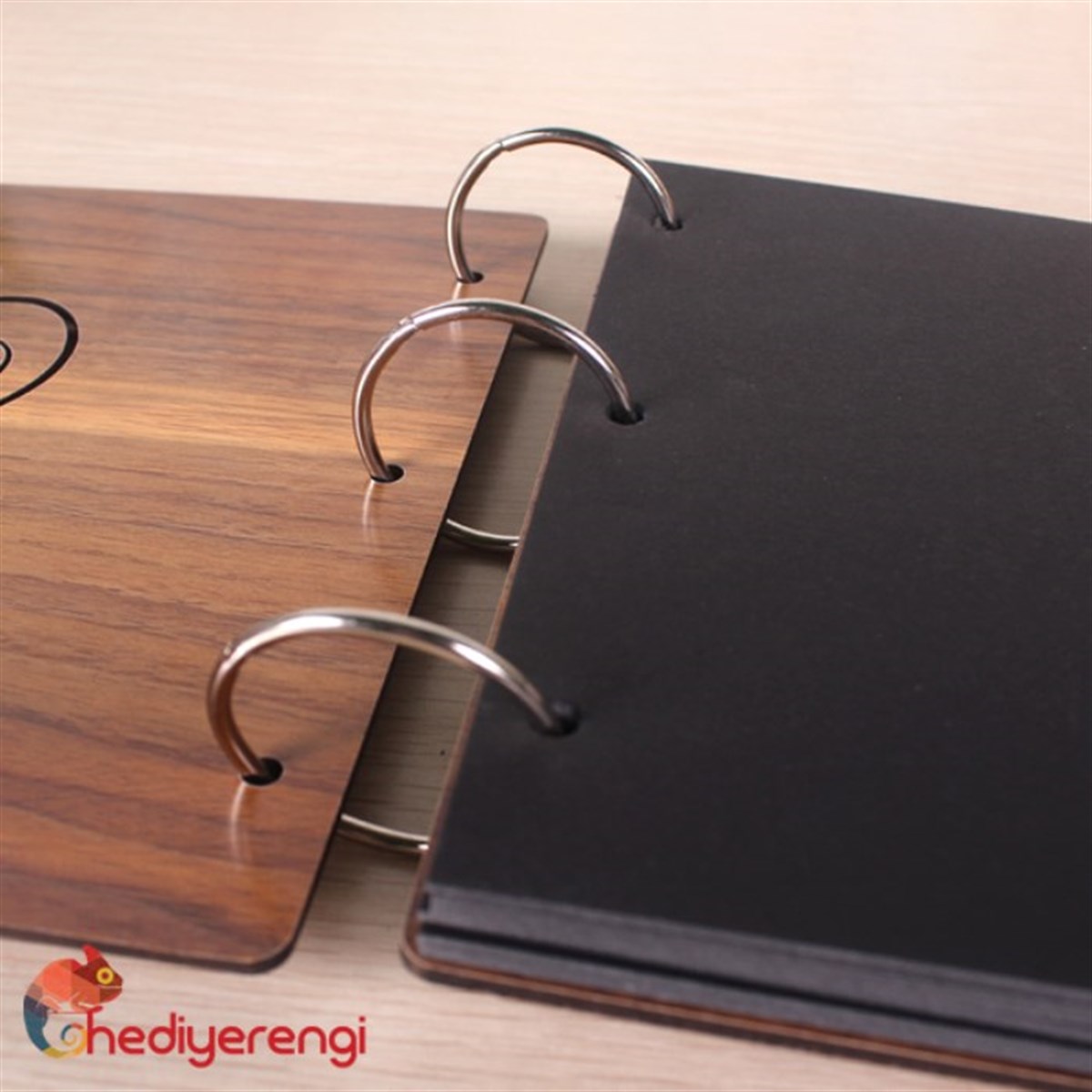 Kalp Desenli Ahşap Kendin Yap Albüm Defter Happy Everyday