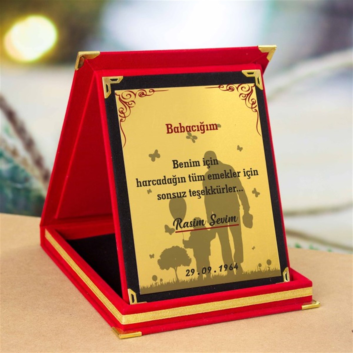Kişiye Özel Babacığım Temalı Büyük Boy Plaket