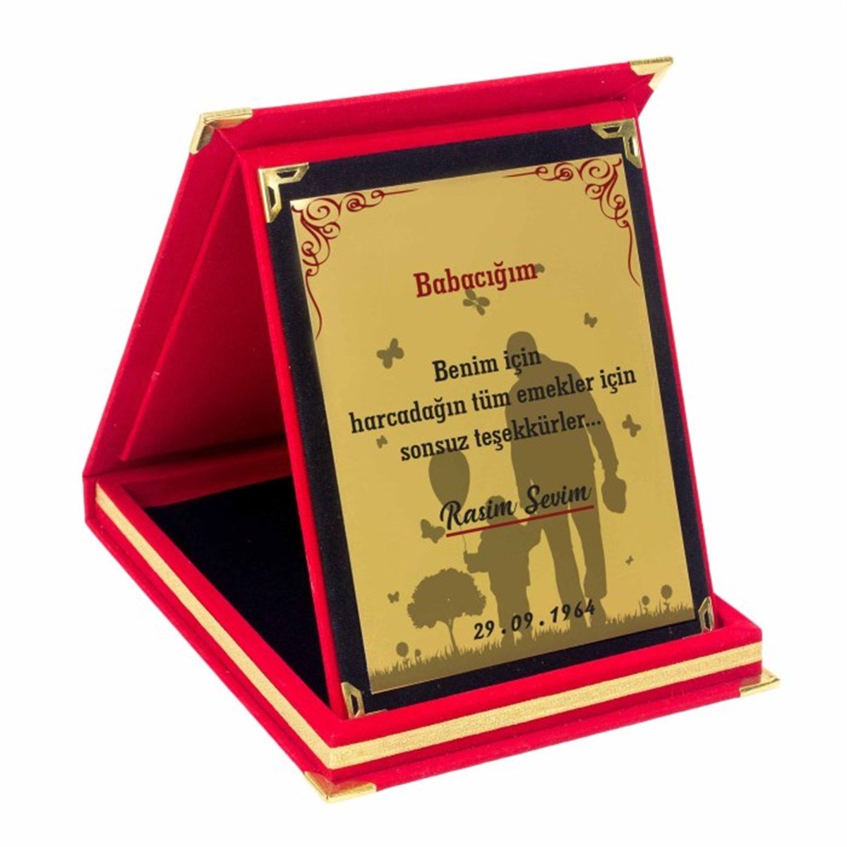 Kişiye Özel Babacığım Temalı Büyük Boy Plaket