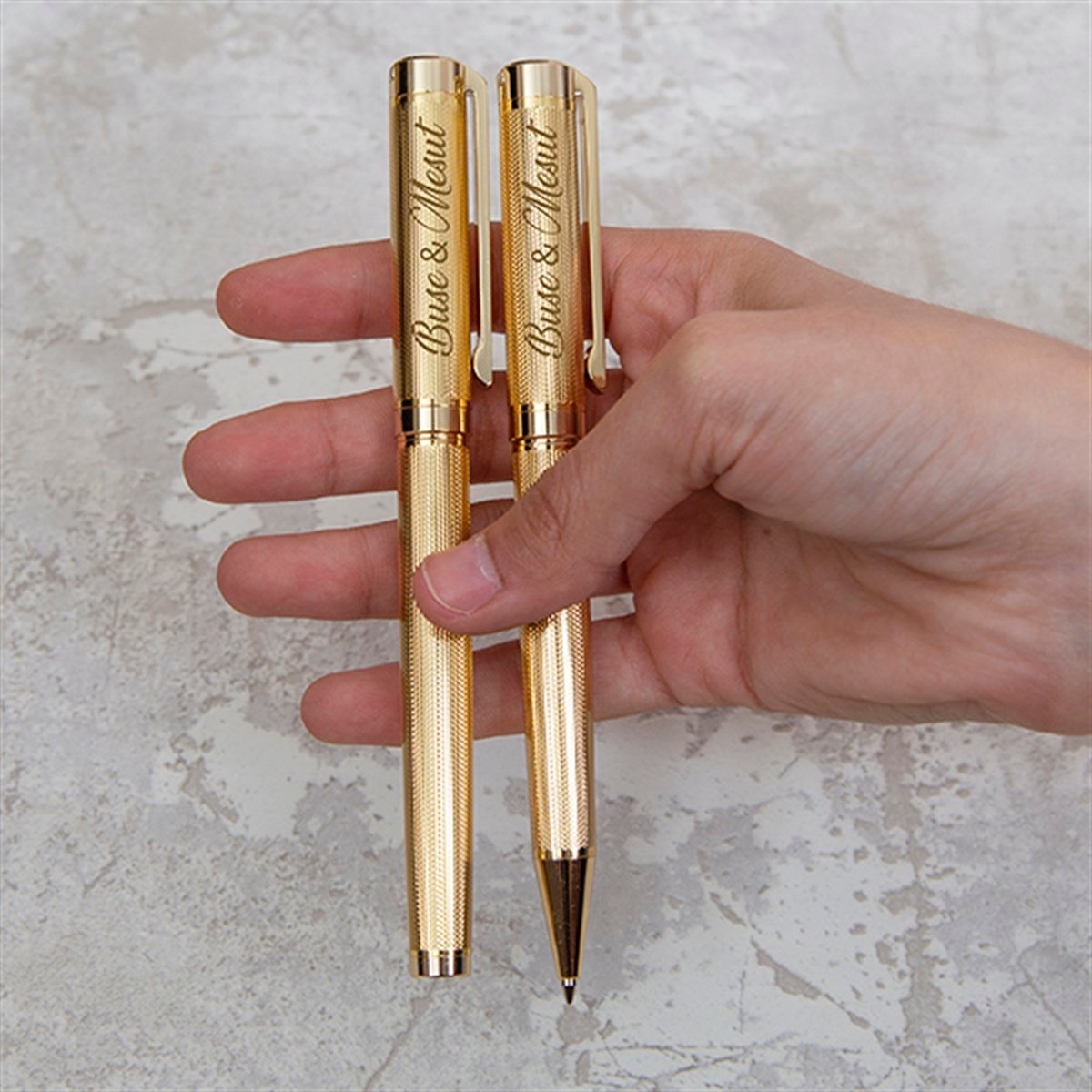 Kişiye Özel Exclusive Bradley Marka Gold Tasarımlı Tükenmez Ve Roller Kalem Seti