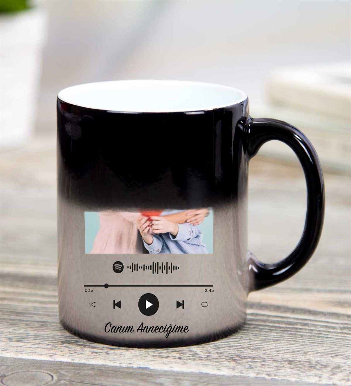 Kişiye Özel Fotoğraf Baskılı Spotify Sihirli Kupa Bardak
