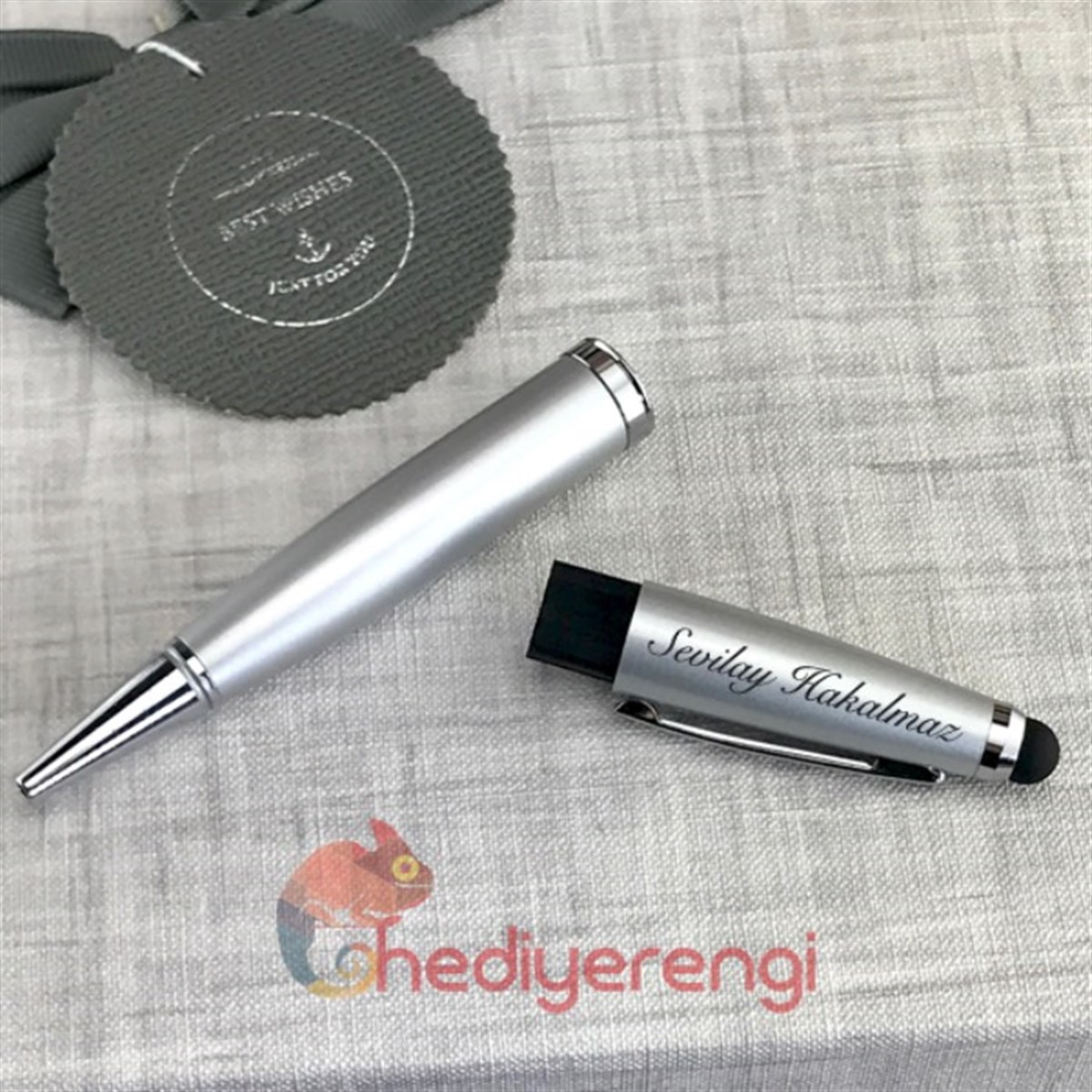 Kişiye Özel Gri Usb'li Kalem