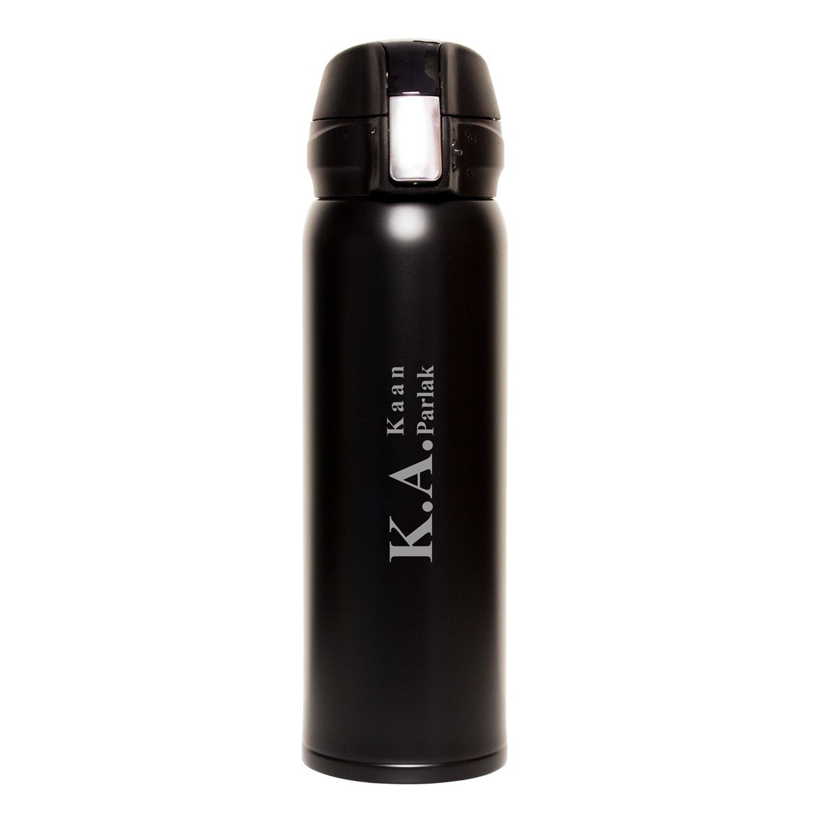 Kişiye Özel Kilitli  Kapaklı Lüx Çelik Termos 500 ML - Siyah M2