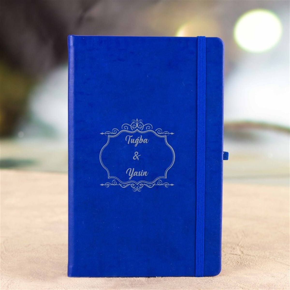 Kişiye Özel Lastikli Mavi Defter​ - Motif2