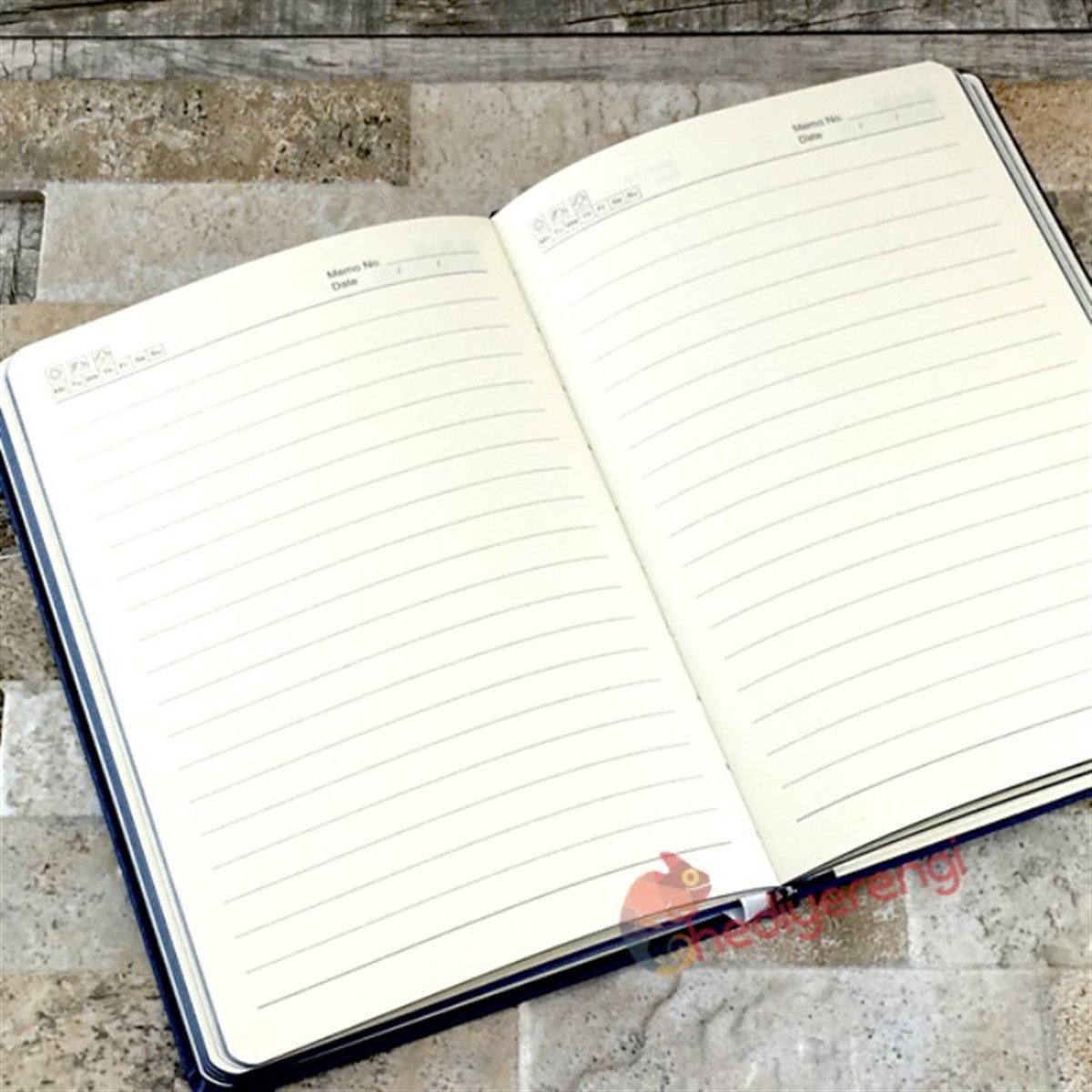 Kişiye Özel Lastikli Mavi Defter​ ve Mavi Kalem Seti