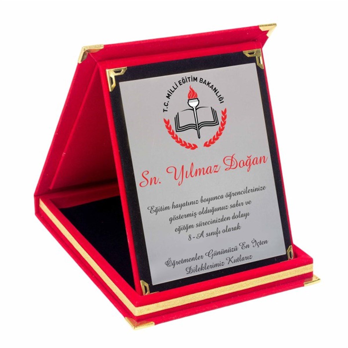 Kişiye Özel Öğretmenler Günü Temalı Büyük Boy Plaket M2