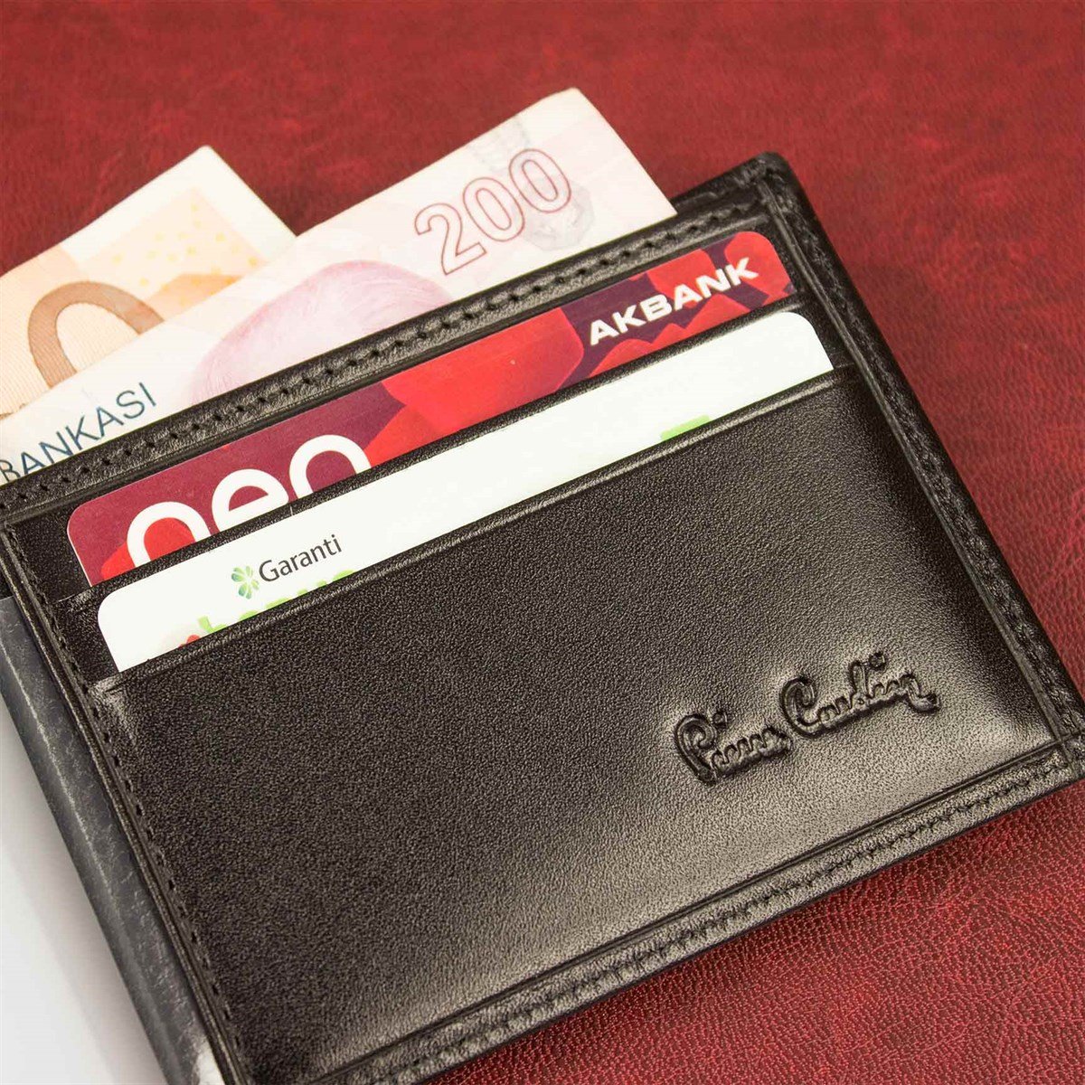 Kişiye Özel Pierre Cardin Deri Cüzdan Kalem ve Defter Seti P075