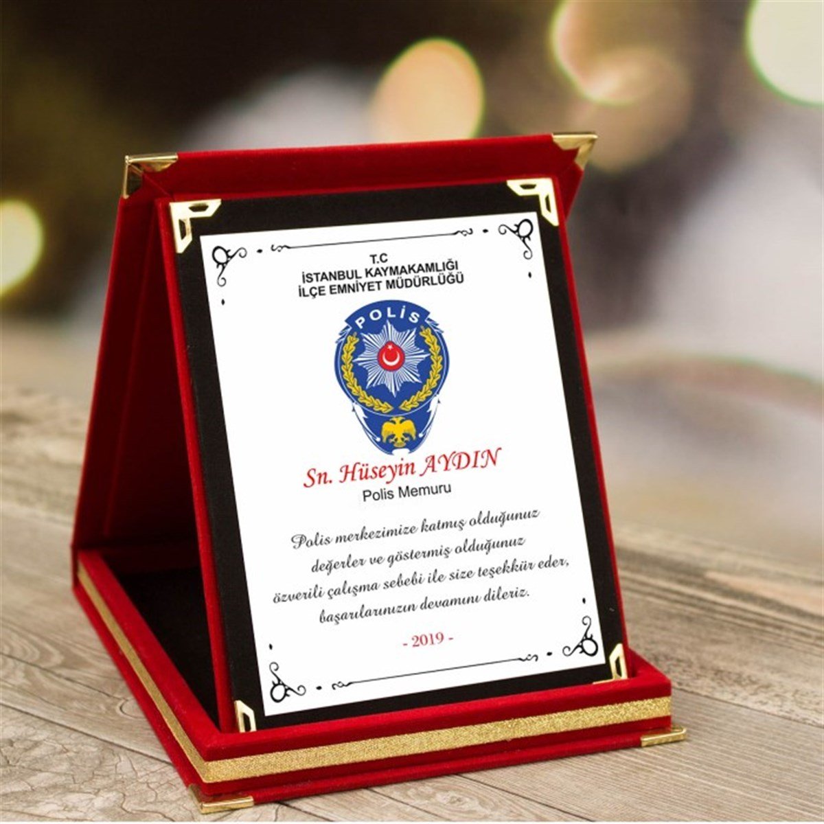 Kişiye Özel Polis Temalı Büyük Boy Plaket