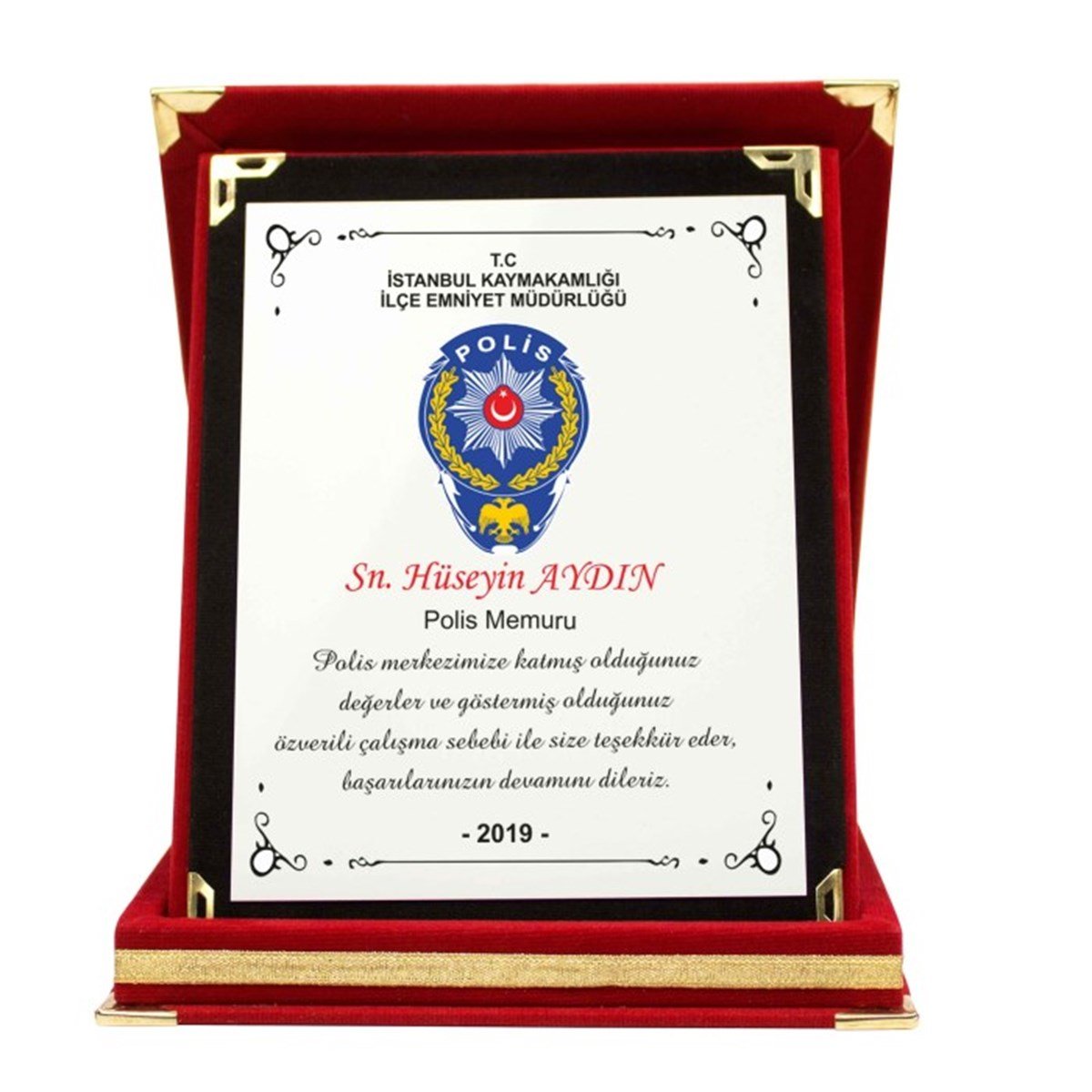 Kişiye Özel Polis Temalı Büyük Boy Plaket