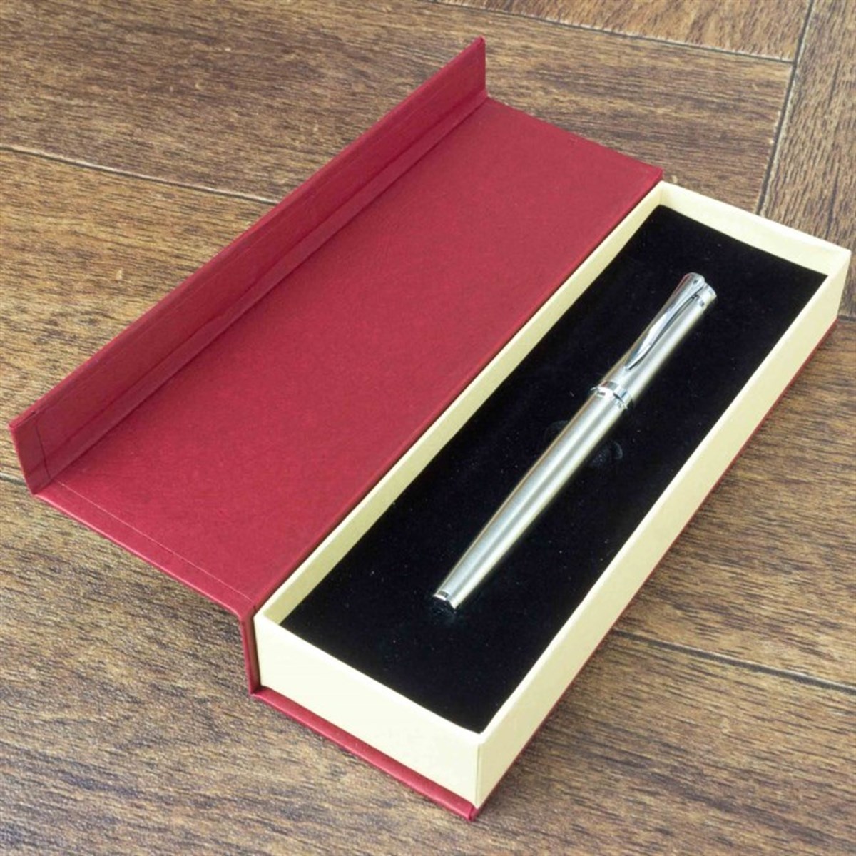 Kişiye Özel Premium Metal Roller İmza Kalemi Gümüş Renk Tasarım Kutulu