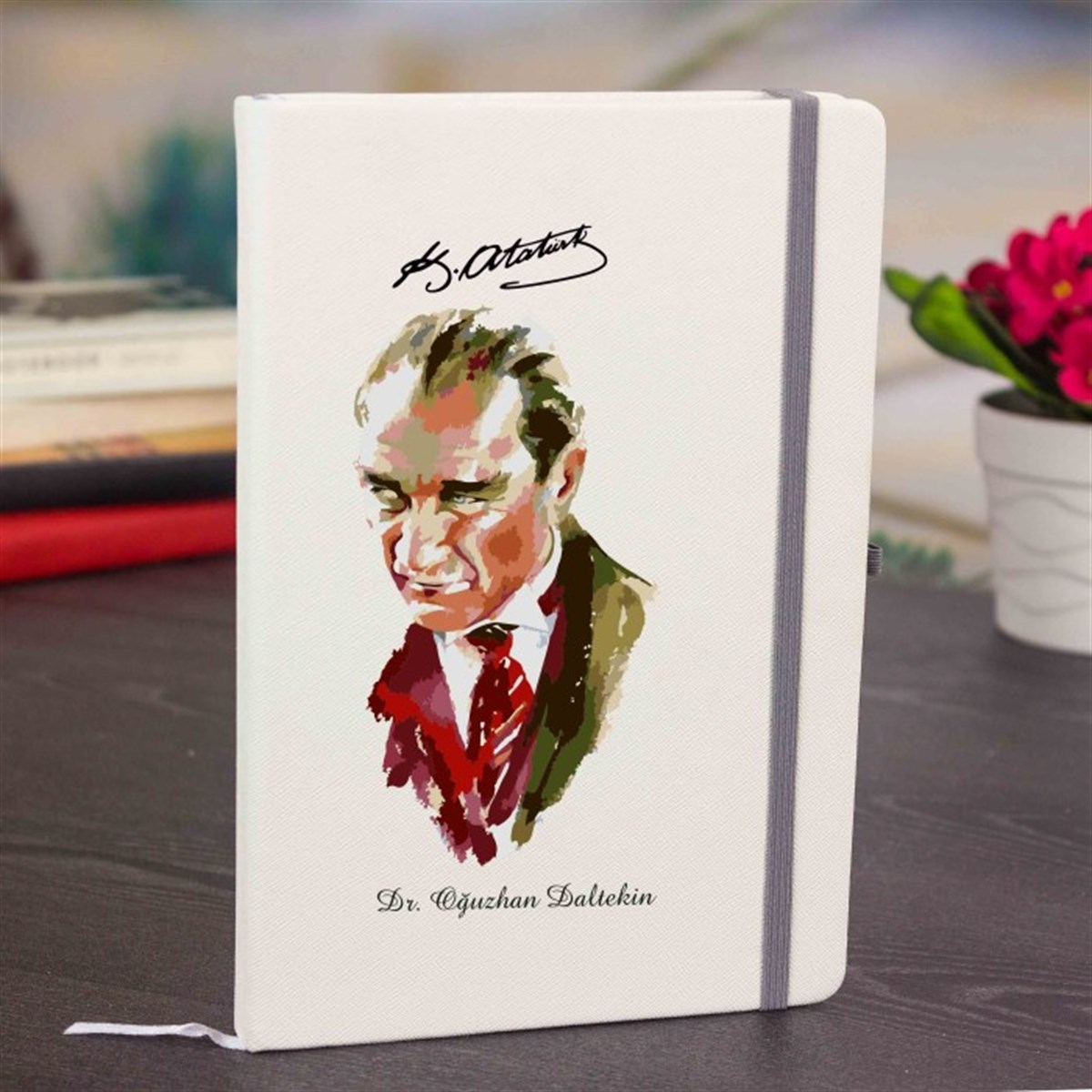 Kişiye Özel Renkli Baskılı Beyaz Defter - Kemal Atatürk