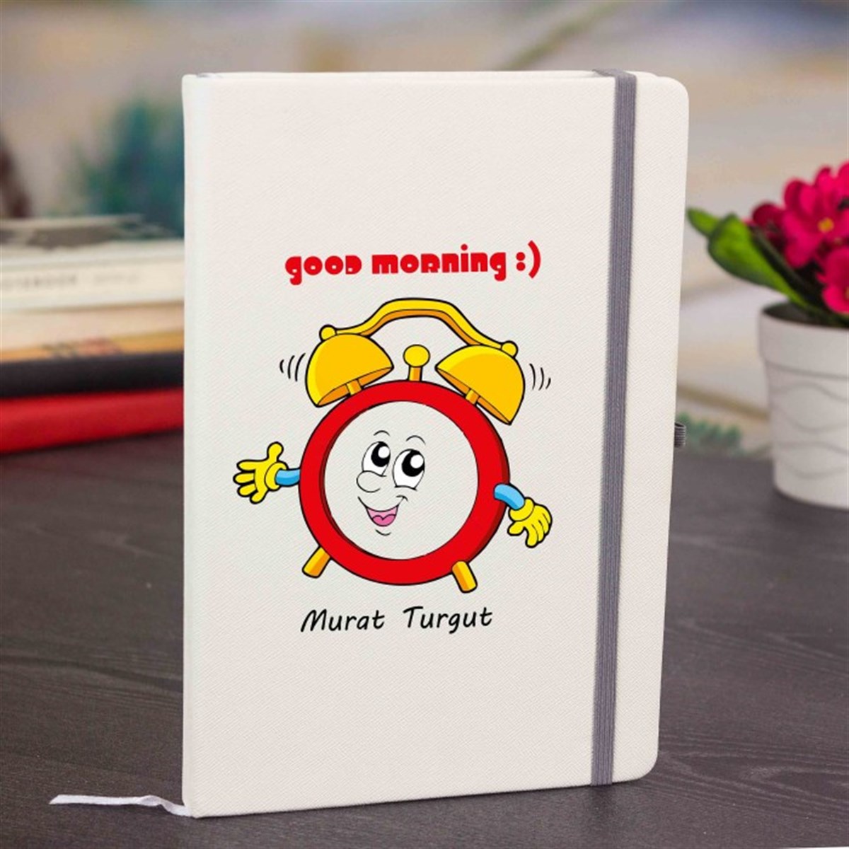 Kişiye Özel Renkli Baskılı Beyaz Defter - Good Morning
