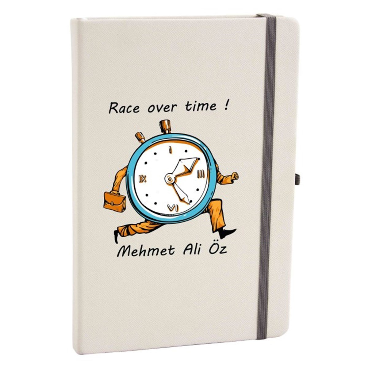 Kişiye Özel Renkli Baskılı Beyaz Defter - Zamanla Yarış