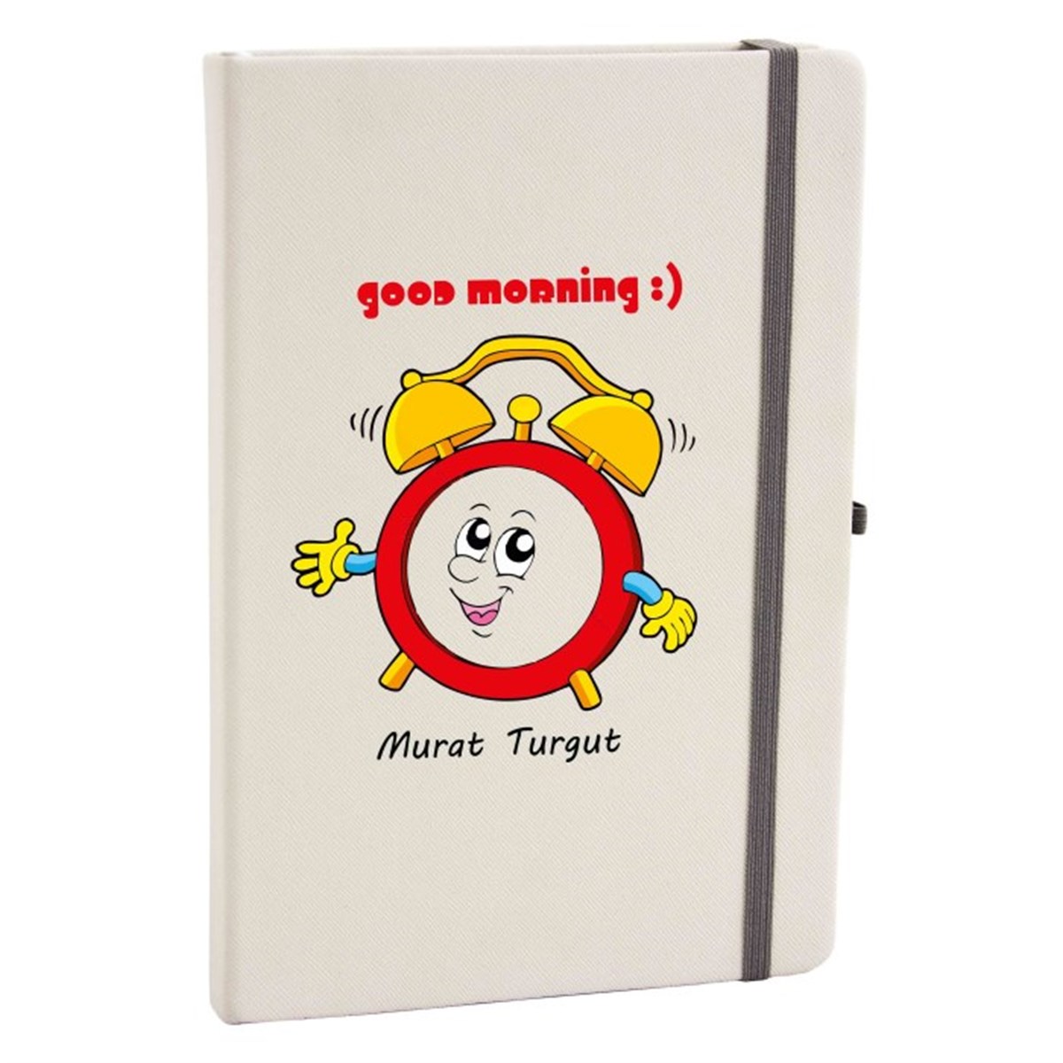 Kişiye Özel Renkli Baskılı Beyaz Defter - Good Morning