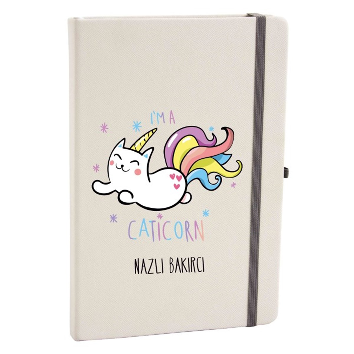 Kişiye Özel Renkli Baskılı Beyaz Defter - Caticorn