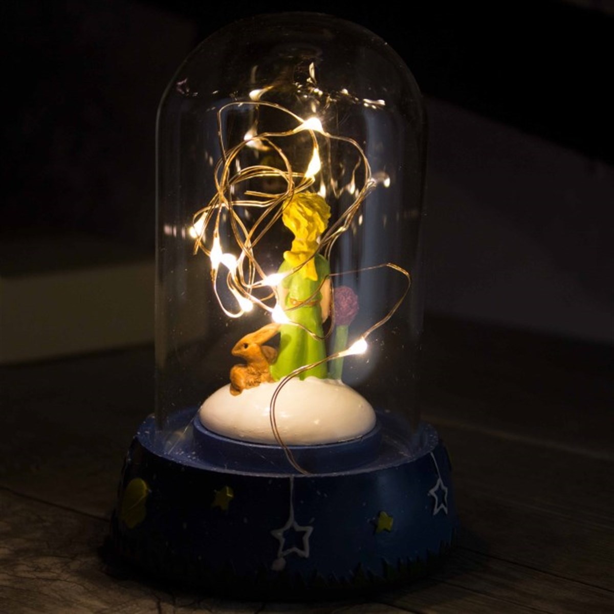 Küçük Prens Temalı Işıklı Fanus ve Biblo​ Orta Boy