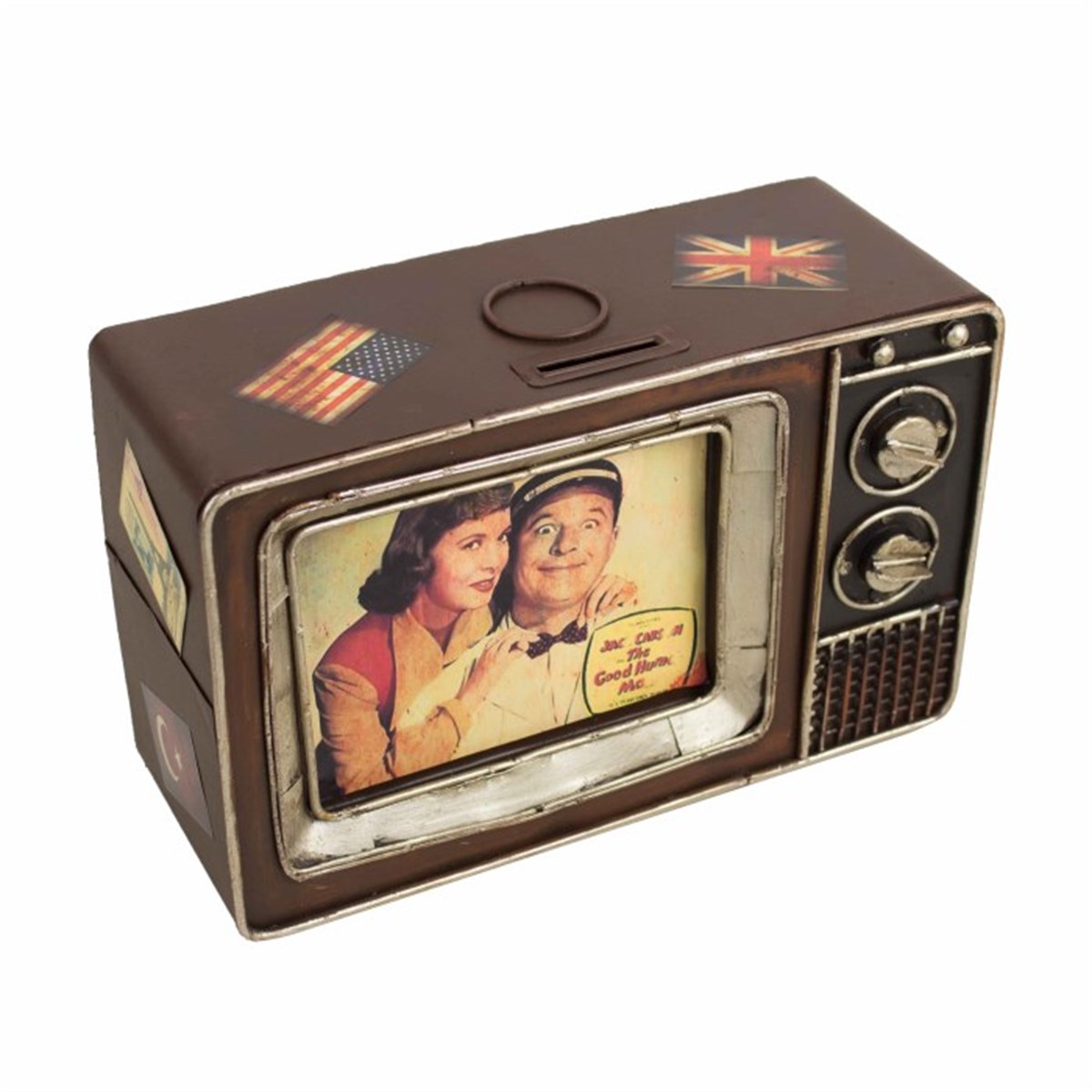 Nostaljik Dekoratif Metal Televizyon Kumbara