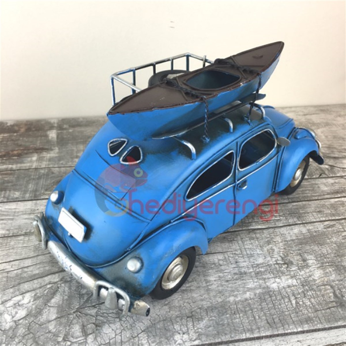 Nostaljik Metal Mavi Vosvos Kayıklı Büyük Boy (M3035)​