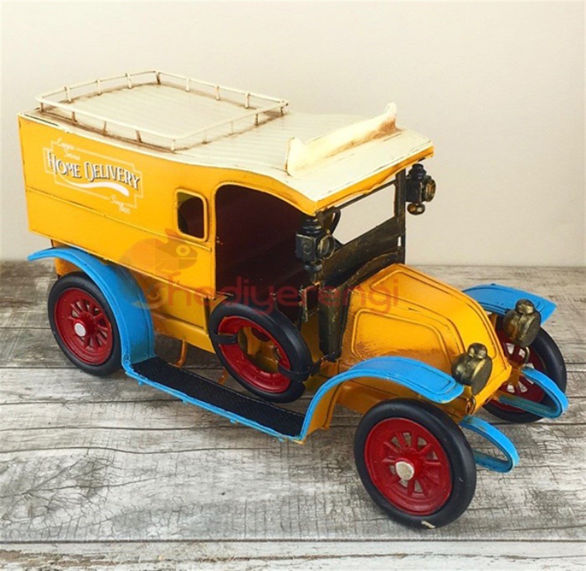 Nostaljik Metal Renkli Klasik Araba Büyük Boy (M5210)​
