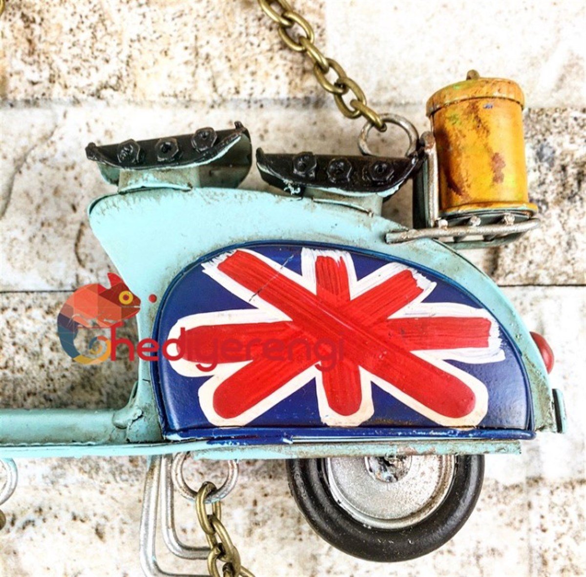 Nostaljik Metal Scooter Open - Close Kapı Askısı