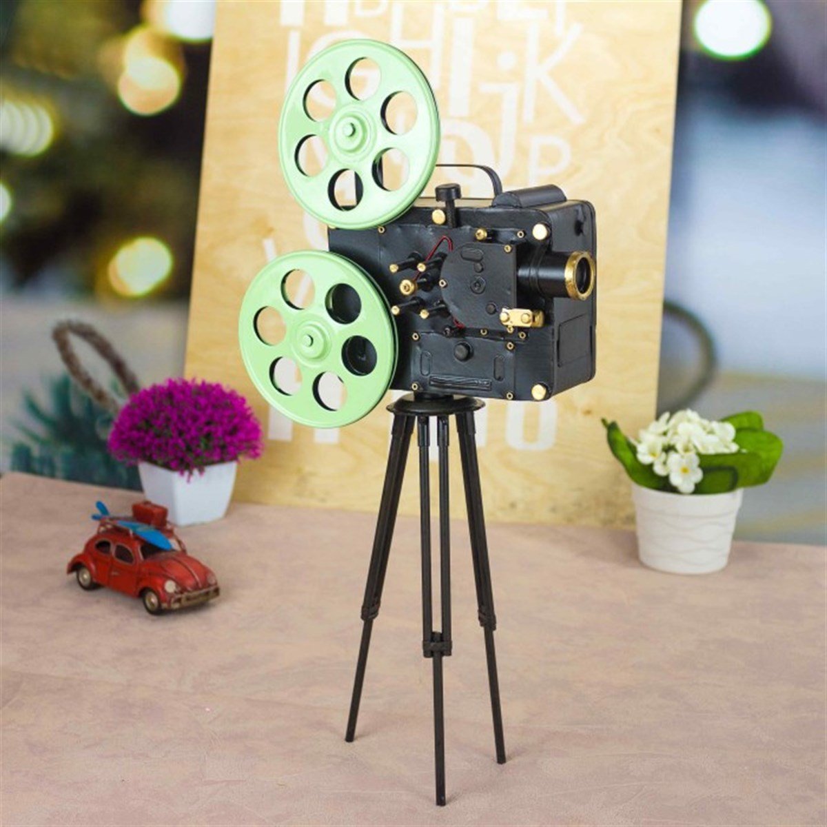 Nostaljik Projeksiyonlu Dekoratif Metal Film Makinesi 