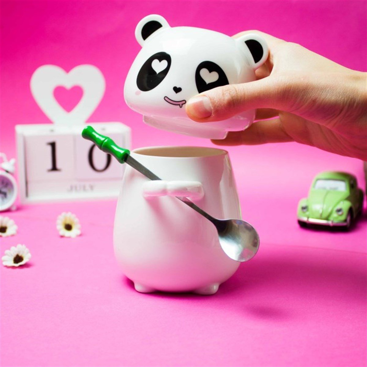 Panda Tasarımlı Kapaklı Kupa Bardak M2