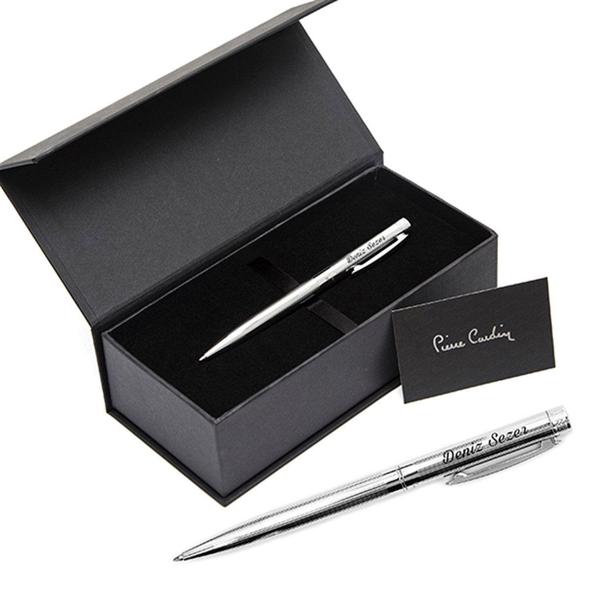 Pierre Cardin Hero 581 İsme Özel Tükenmez Kalem Desenli Krom