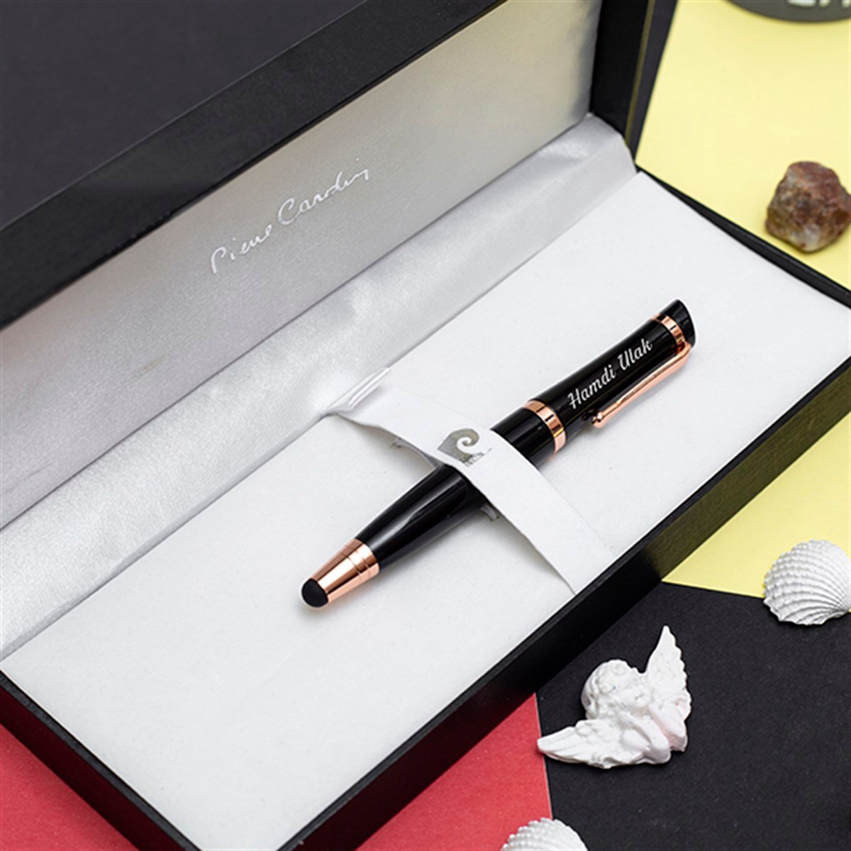Pierre Cardin Touch 110 İsme Özel Roller İmza Kalemi Siyah Rose