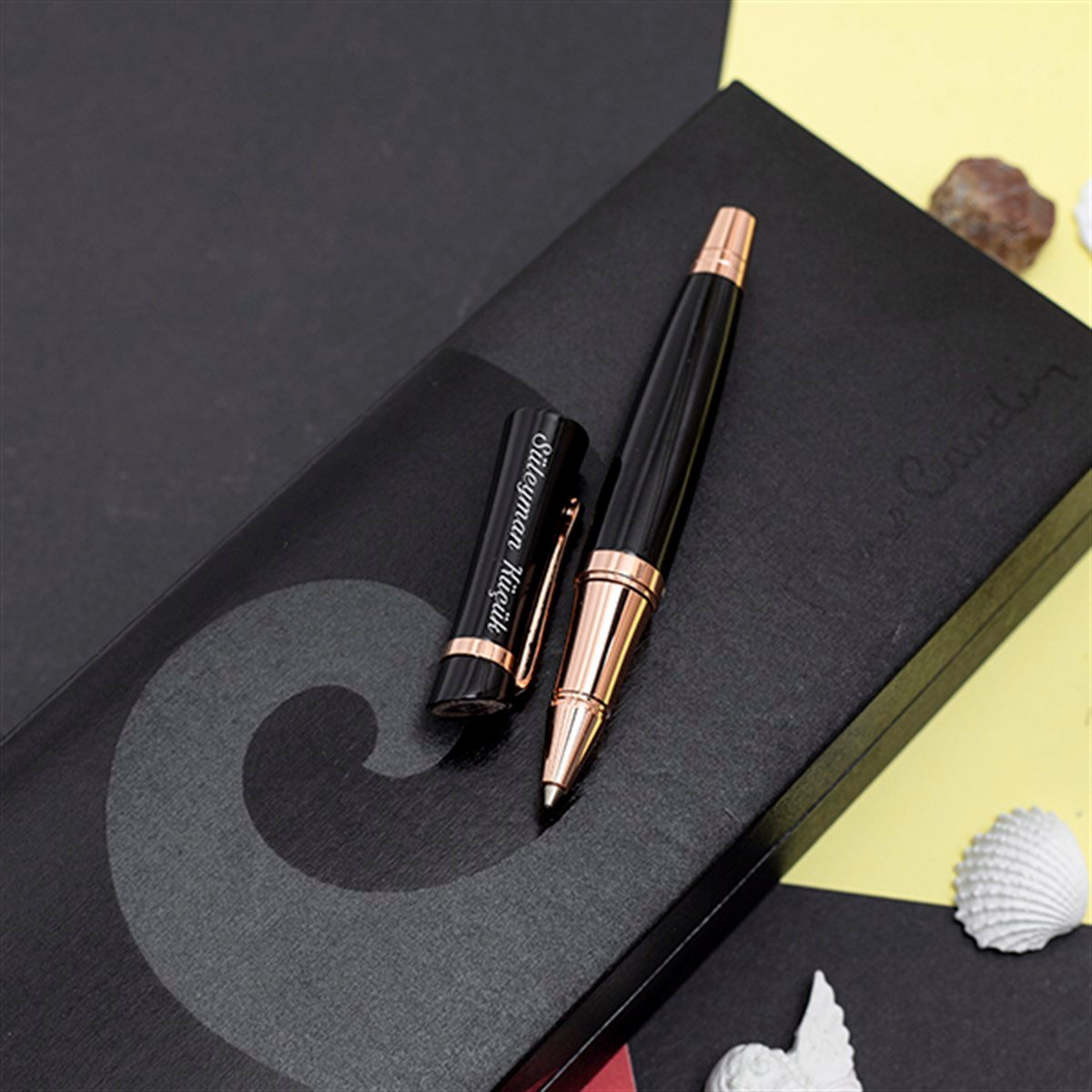 Pierre Cardin Touch 110 İsme Özel Roller İmza Kalemi Siyah Rose
