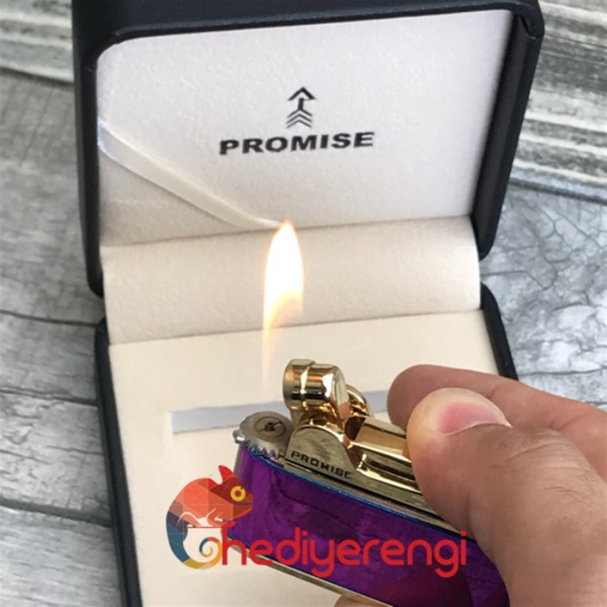 Promise Markalı Metal Çakmak Pembe Gold