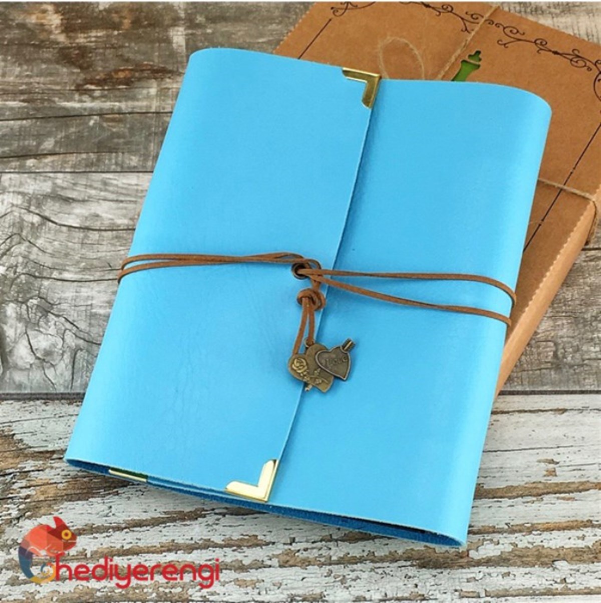 Renkli Deri Kaplı Retro Kendin Yap Albüm Defter​