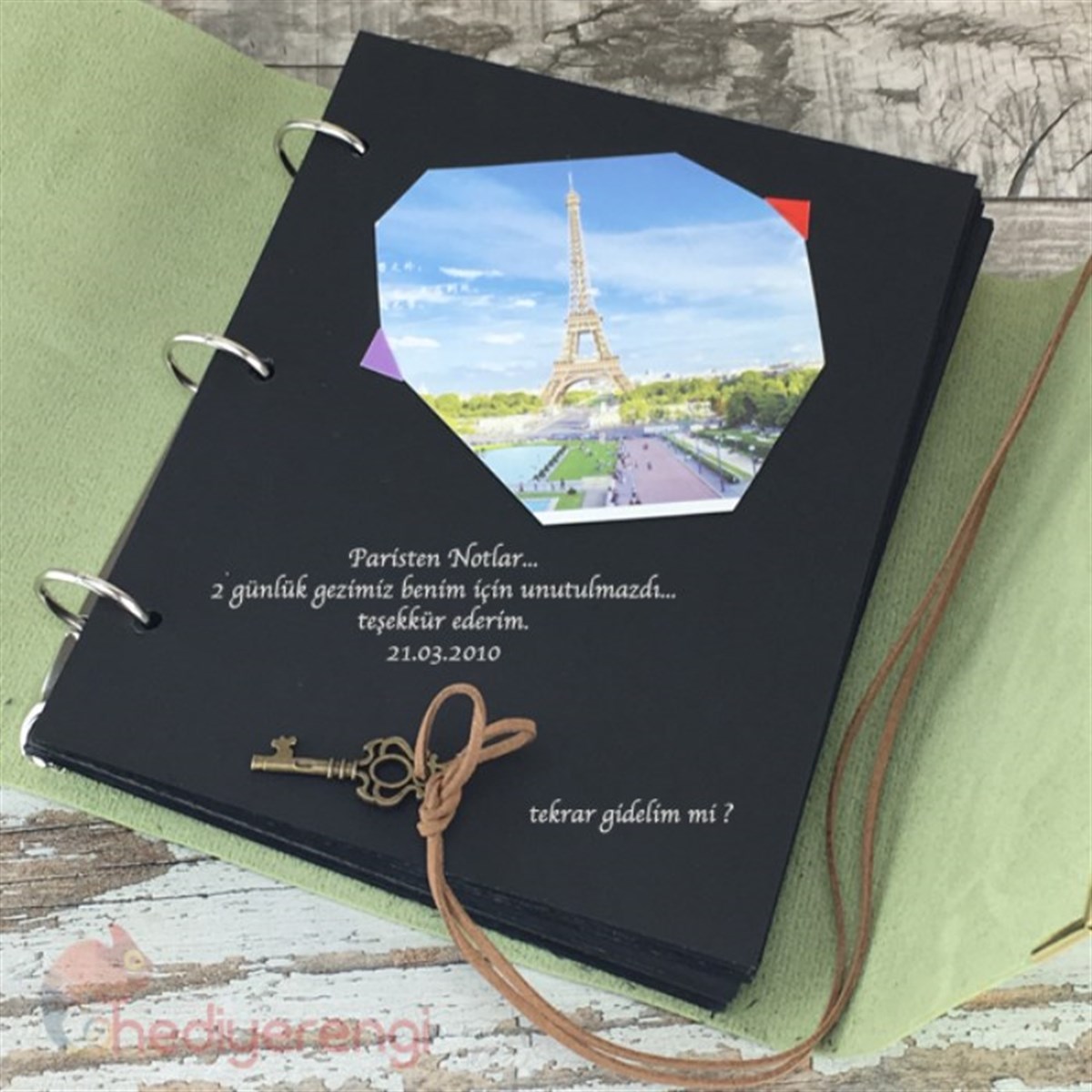 Renkli Deri Kaplı Retro Kendin Yap Albüm Defter​