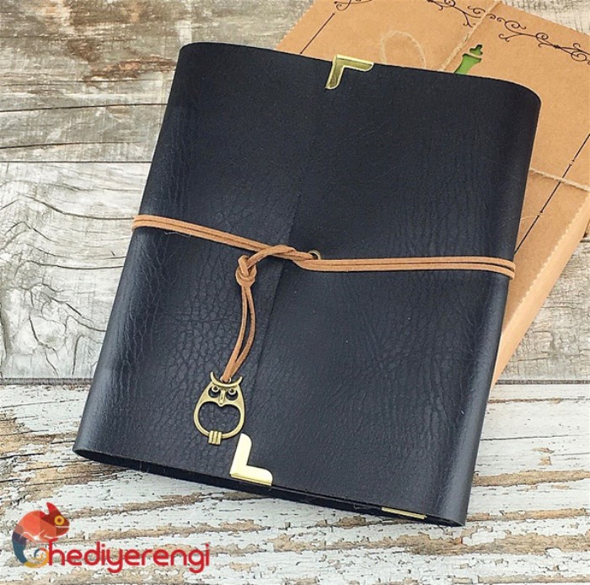 Renkli Deri Kaplı Retro Kendin Yap Albüm Defter​