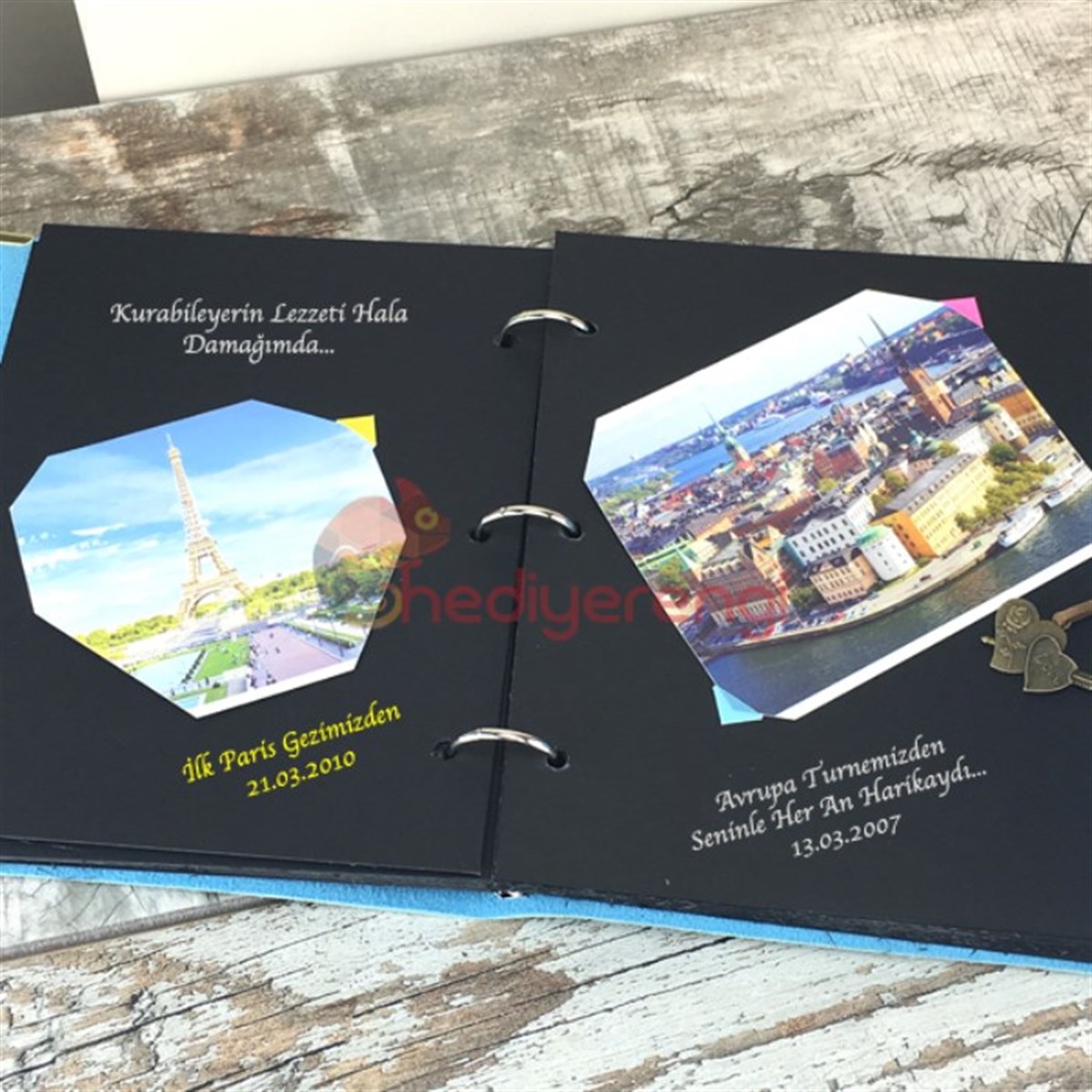 Renkli Deri Kaplı Retro Kendin Yap Albüm Defter​