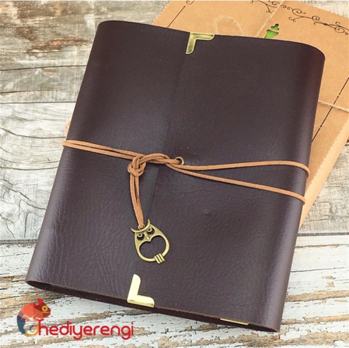 Renkli Deri Kaplı Retro Kendin Yap Albüm Defter​