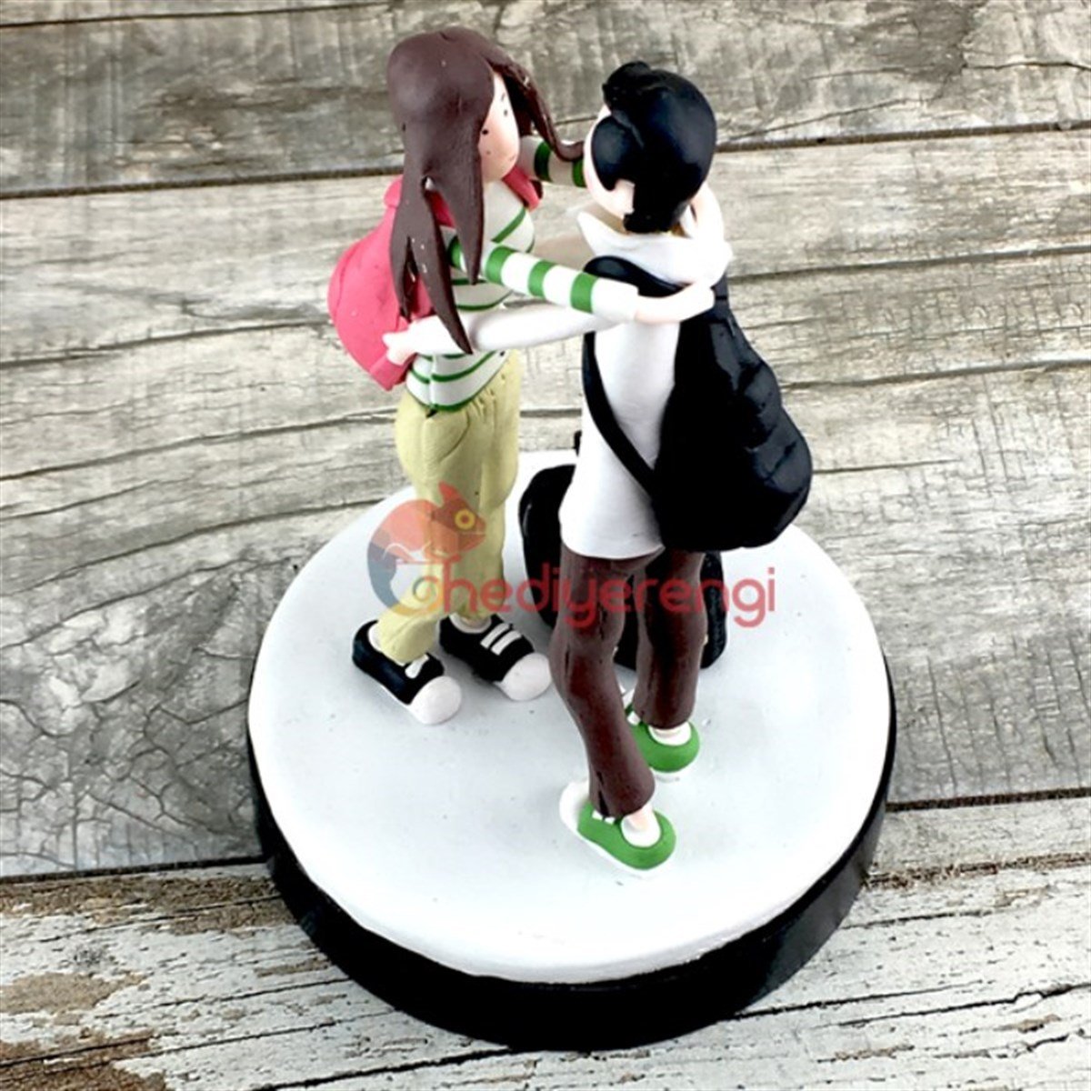 Romantik Sevgililer Temalı 3 Boyutlu Hamur Biblolar Model 2