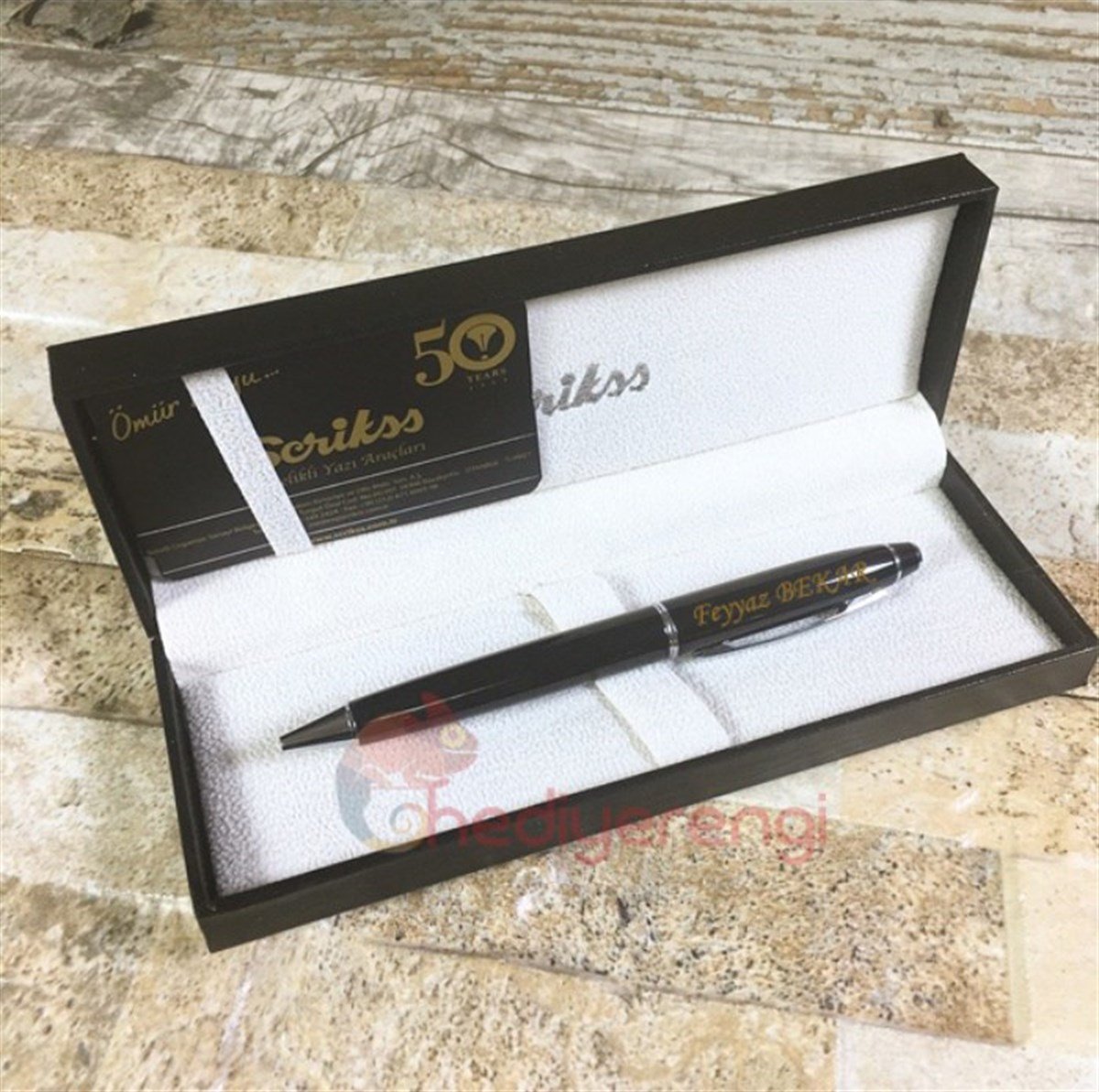 Scrikss Siyah İsme Özel Tükenmez Kalem (Noble 35)
