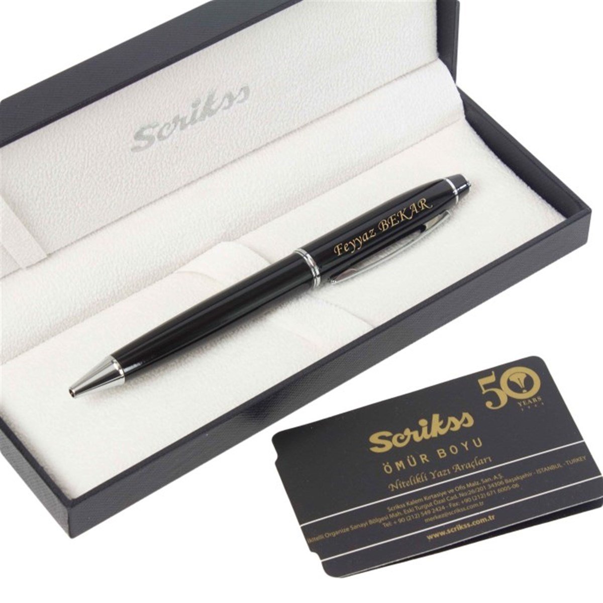 Scrikss Siyah İsme Özel Tükenmez Kalem (Noble 35)